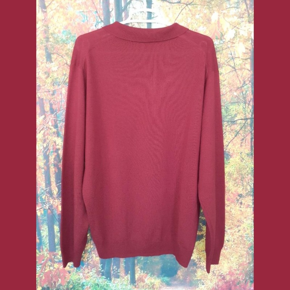 Jos. A. Banks Red Merino Wool Sweater Size Large - Picture 5 of 7